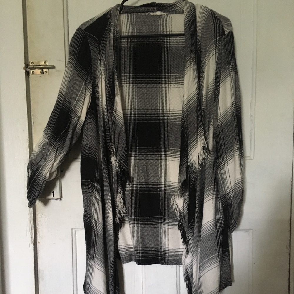 Plaid Waterfall Cardigan